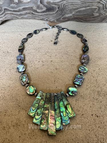 Abalone Fan Necklace by Myra Gadson